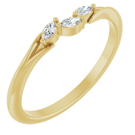 14K Yellow Gold 1/10 CTW Natural Diamond Ring