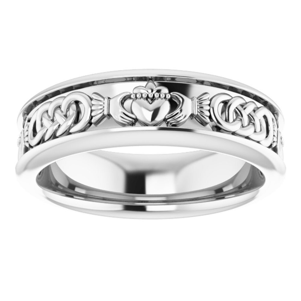 Continuum Sterling Silver Claddagh Band Sze 6.5