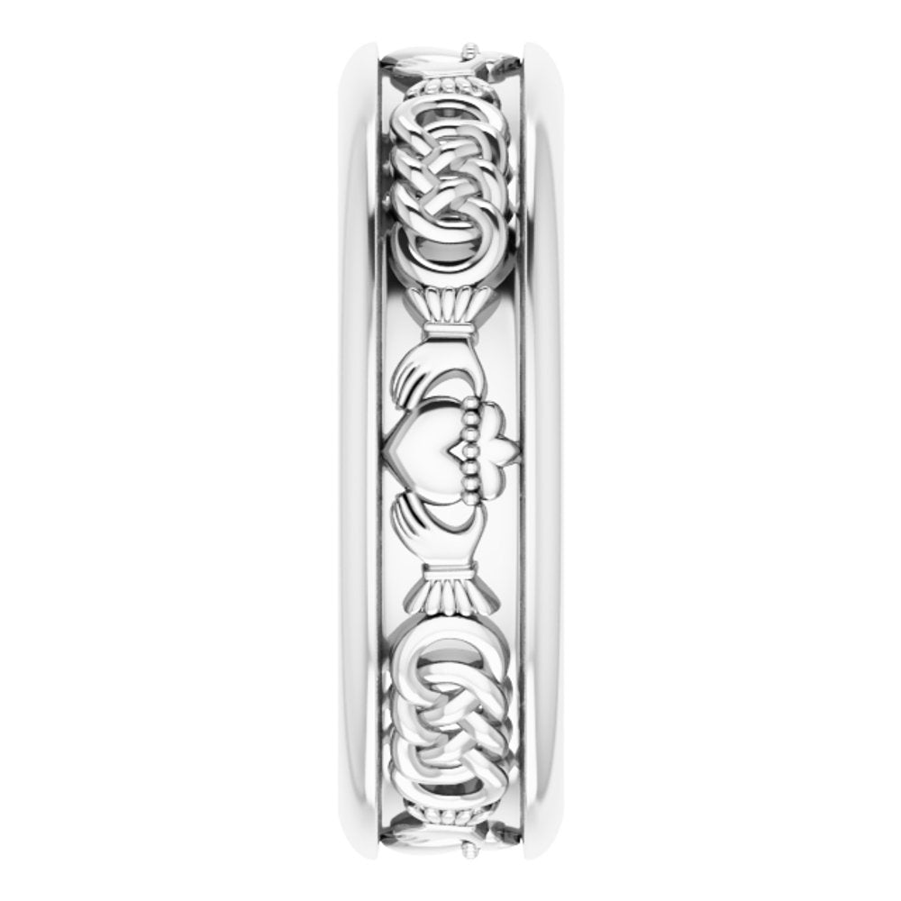 Continuum Sterling Silver Claddagh Band Sze 6.5