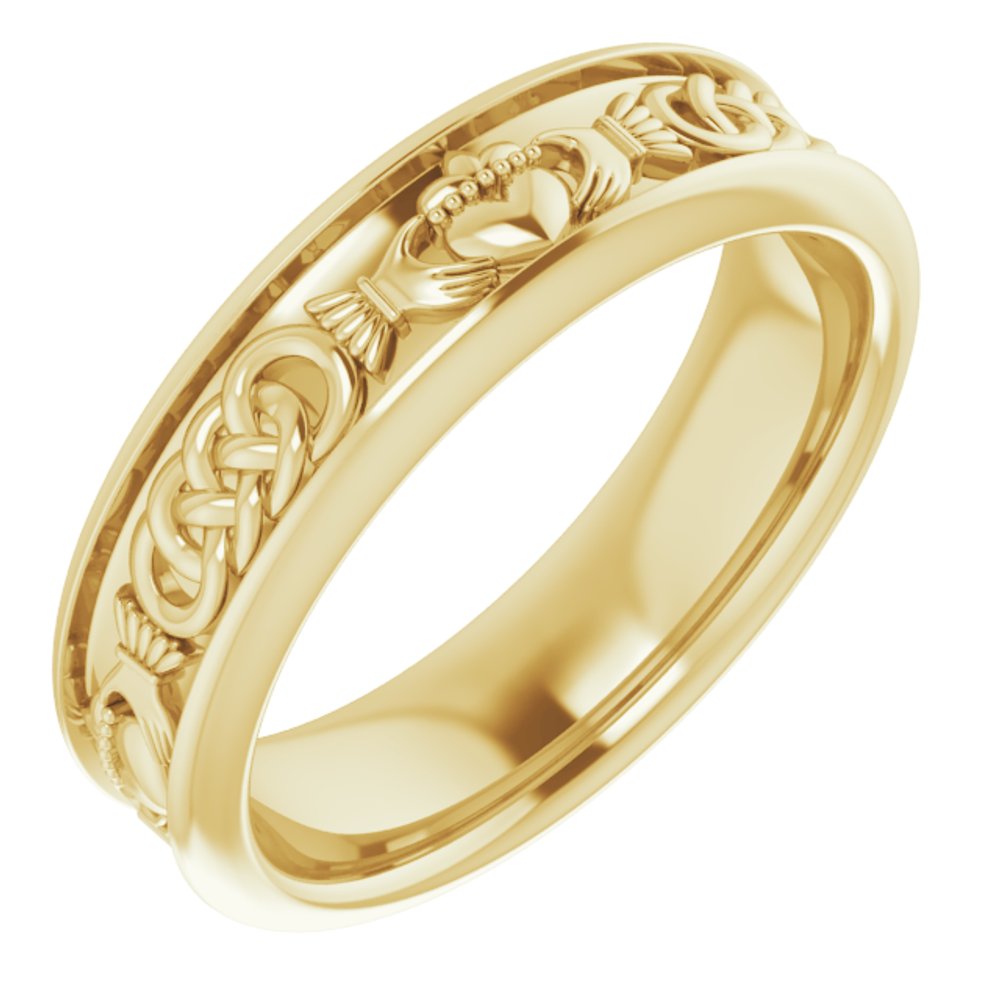 10K Yellow Claddagh Band Sze 8.5