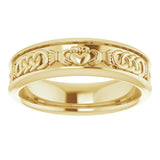 10K Yellow Claddagh Band Sze 8.5