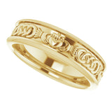 10K Yellow Claddagh Band Sze 8.5