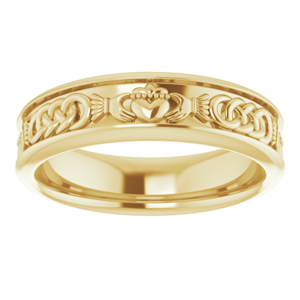 14K Yellow Claddagh Band Sze 9.5