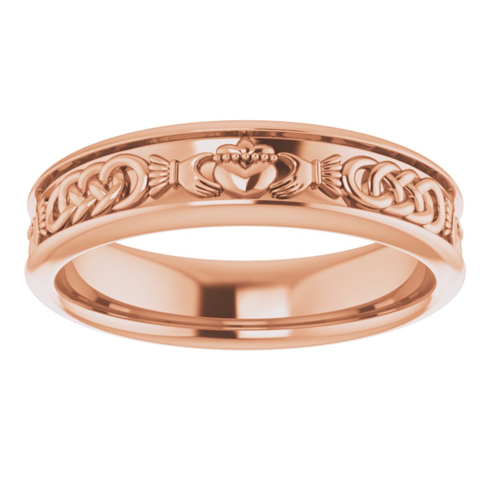 14K Rose Claddagh Band Sze 11.5