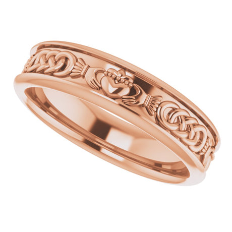 14K Rose Claddagh Band Sze 11.5