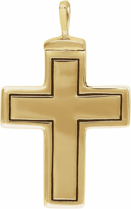 10K Yellow 26x16.5 mm Cross Ash Holder Pendant