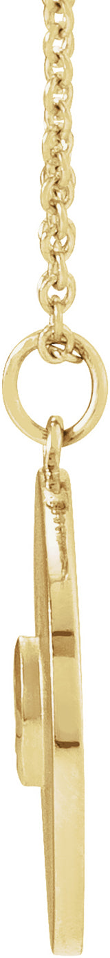 14K Yellow Gold .05 CT Natural Diamond Disc 16-18" Necklace