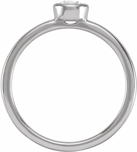 14K White Gold 1/2 CT Lab-Grown Diamond Bezel-Set Ring
