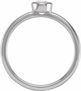 14K White Gold 1/2 CT Lab-Grown Diamond Bezel-Set Ring