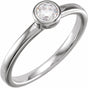 14K White Gold 1CT Lab-Grown Diamond Bezel-Set Ring