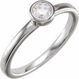14K White Gold 1/2 CT Lab-Grown Diamond Bezel-Set Ring