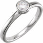 14K White 1CT Lab-Grown Diamond Bezel-Set Ring