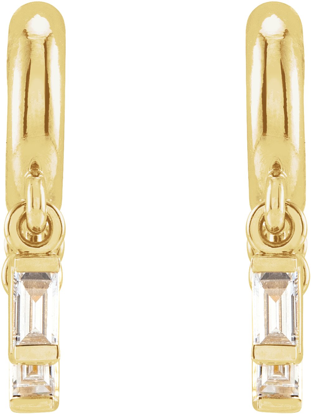 14K Yellow 1/5 CTW Natural Diamond Fringe Hoop Earrings
