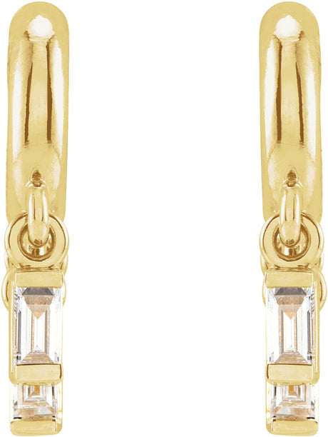 14K Yellow 1/5 CTW Natural Diamond Fringe Hoop Earrings