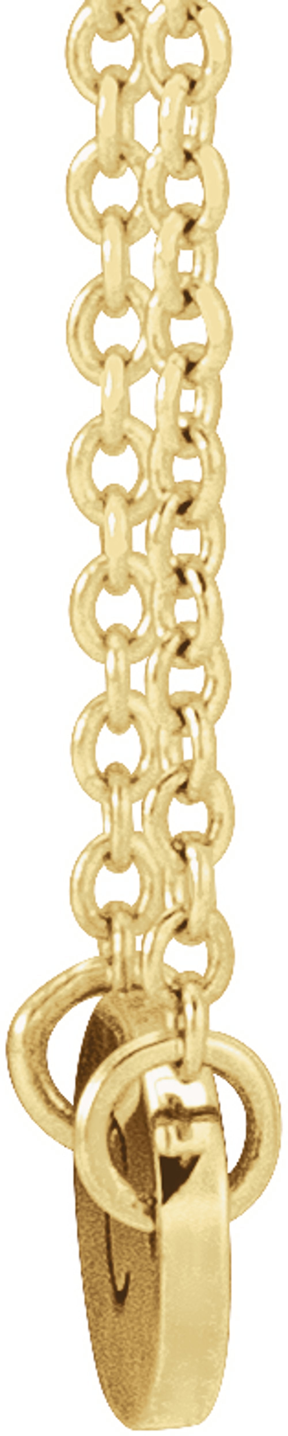 14K Yellow Gold 1-Disc Engravable Family Disc 18" Necklace