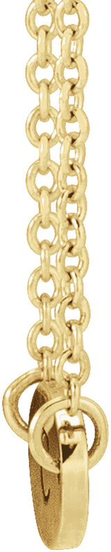 14K Yellow Gold 1-Disc Engravable Family Disc 18" Necklace