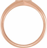 14K Rose Heart Signet Ring