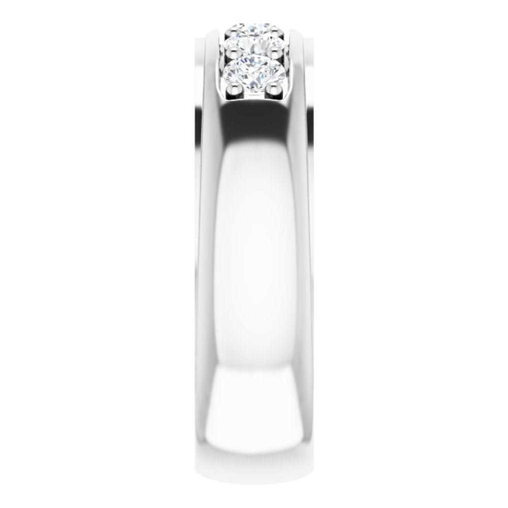 14K White Gold 7/8 CTW Natural Diamond Band