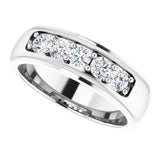 14K White Gold 7/8 CTW Natural Diamond Band
