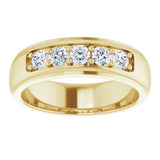 14K Yellow Gold 3/4 CTW Natural Diamond Band