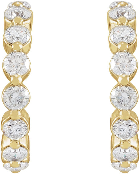 14K Yellow 7/8 CTW Natural Diamond 14.5 mm Hoop Earrings