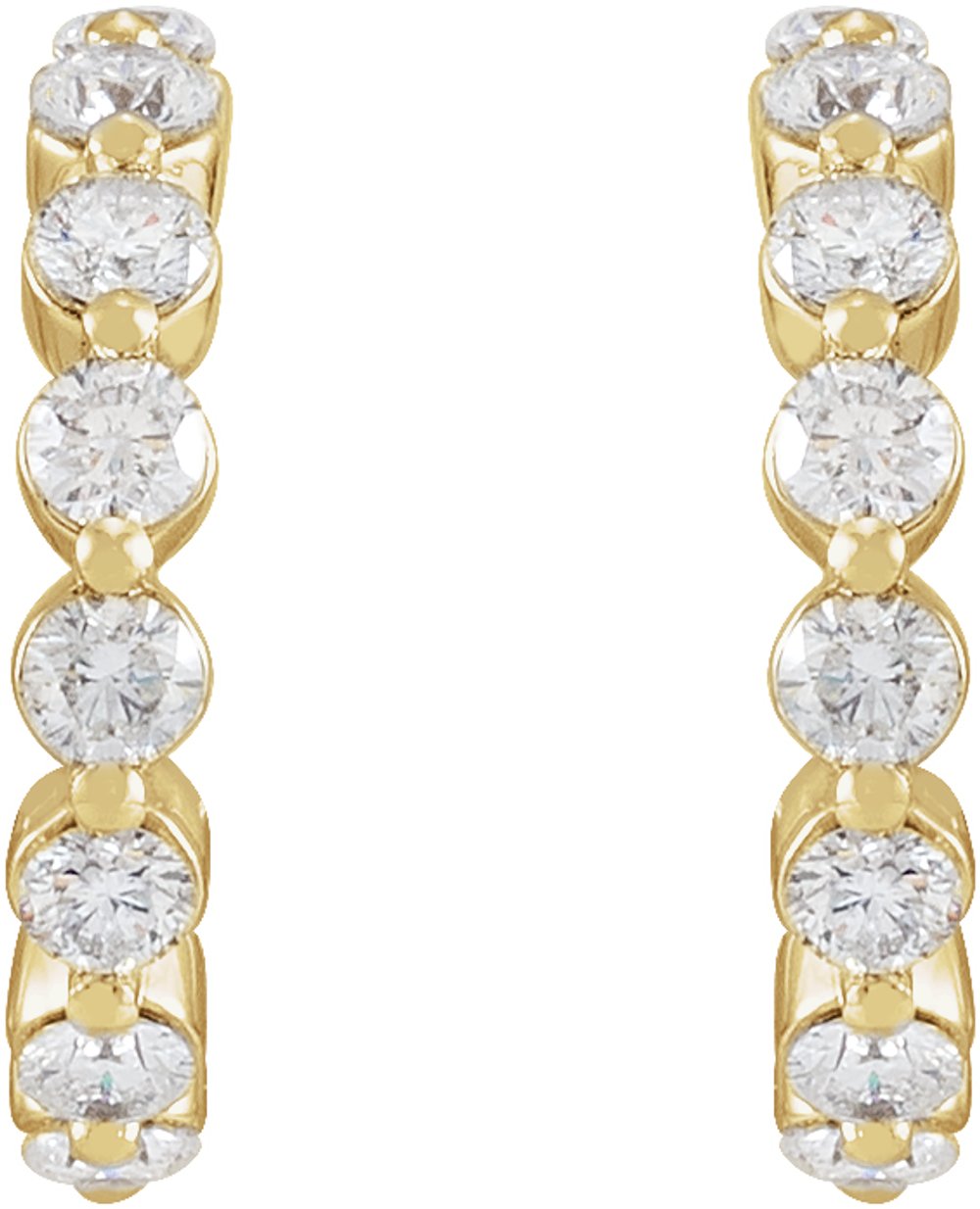 14K Yellow 7/8 CTW Natural Diamond 14.5 mm Hoop Earrings