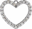 14K White 1 CTW Natural Diamond Heart Dangle
