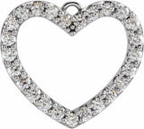 14K White 1 CTW Natural Diamond Heart Dangle