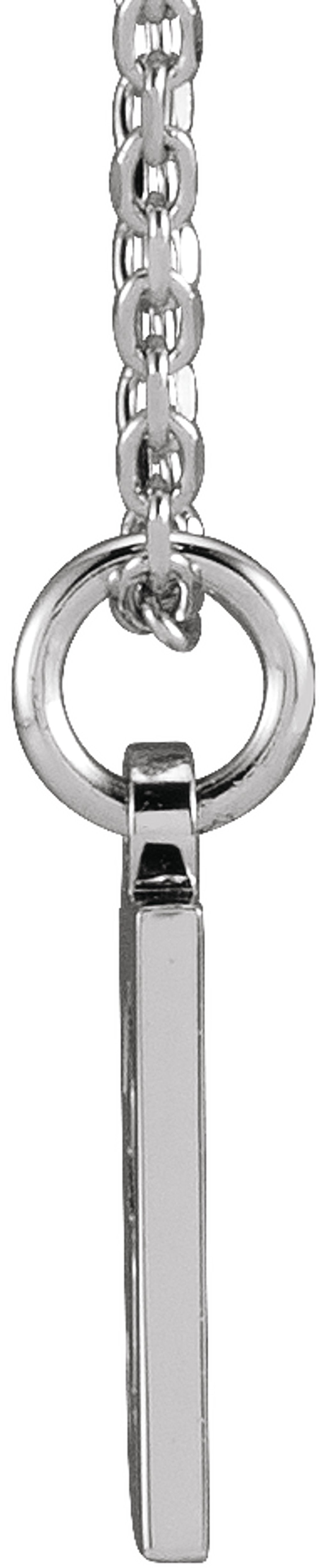 Sterling Silver Pierced Numeral 4 Dog Tag 16-18" Necklace