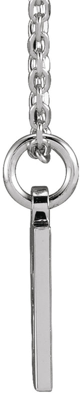 Sterling Silver Pierced Numeral 4 Dog Tag 16-18" Necklace