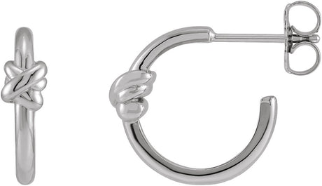 Sterling Silver Knot Hoop Earrings