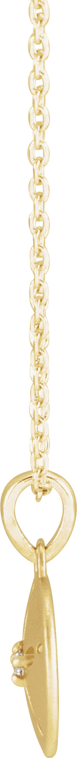 14K Yellow Gold .015 CT Natural Diamond Sand Dollar 16-18" Necklace