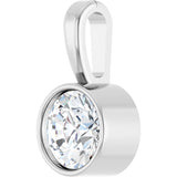 14K White 1/4 CT Lab-Grown Diamond Bezel-Set Solitaire Pendant