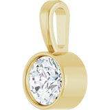14K Yellow 1/4 CT Lab-Grown Diamond Bezel-Set Solitaire Pendant