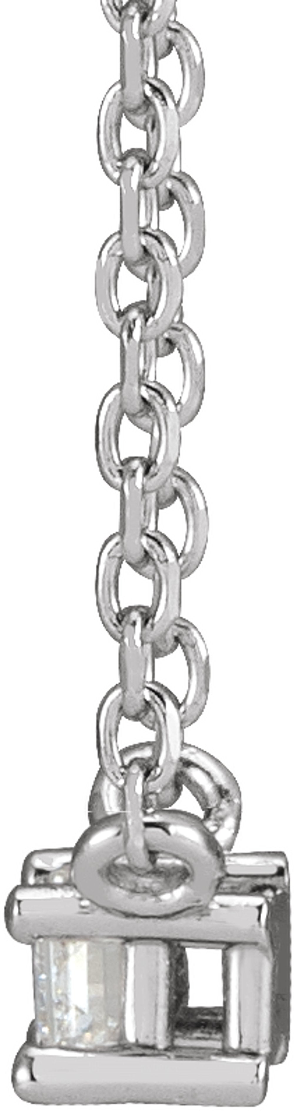 Sterling Silver .07 CT Natural Diamond Solitaire 18" Necklace