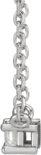 Sterling Silver .07 CT Natural Diamond Solitaire 18" Necklace