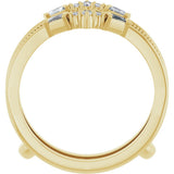 14K Yellow Gold 1/10 CTW Natural Diamond Art Deco Ring Guard