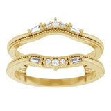 14K Yellow Gold 1/10 CTW Natural Diamond Art Deco Ring Guard