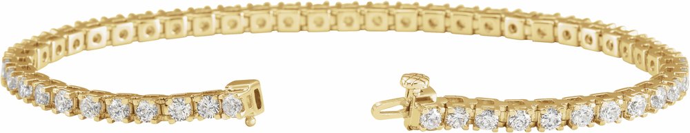 14K Yellow Gold 4 CTW Lab-Grown Diamond Line 7 1/4" Bracelet