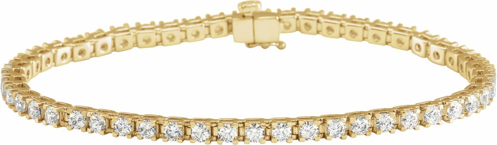 14K Yellow Gold 4 CTW Lab-Grown Diamond Line 7 1/4" Bracelet