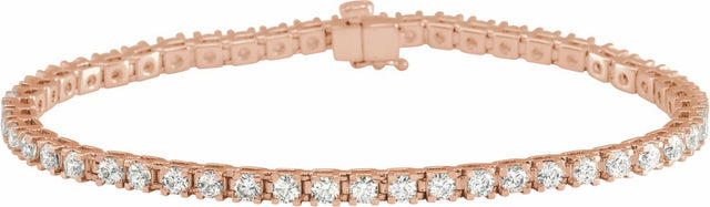 14K Rose 3 CTW Natural Diamond Line 7 1/4" Bracelet