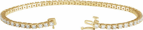 14K Yellow Gold 3 CTW Natural Diamond Line 7 1/4" Bracelet