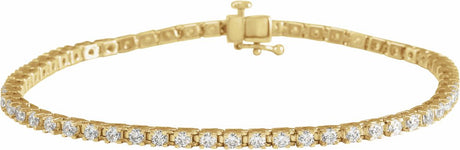 14K Yellow Gold 3 CTW Lab-Grown Diamond Line 7 1/4" Bracelet