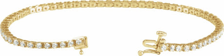 14K Yellow Gold 2 CTW Lab-Grown Diamond Line 7 1/4" Bracelet
