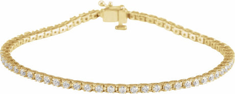 14K Yellow Gold 2 CTW Lab-Grown Diamond Line 7 1/4" Bracelet