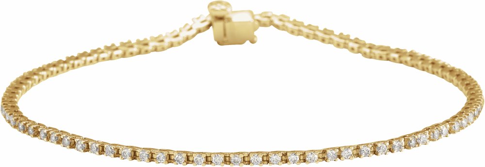 14K Yellow Gold 1 CTW Lab-Grown Diamond Line 7 1/4" Bracelet