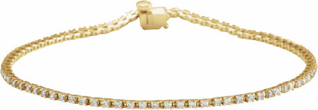 14K Yellow Gold 1 CTW Lab-Grown Diamond Line 7 1/4" Bracelet