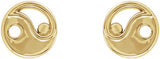 14K Yellow Yin Yang Earrings