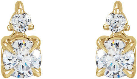 14K Yellow 1/2 CTW Lab-Grown Diamond Earrings
