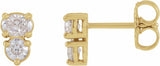 14K Yellow Gold 1/2 CTW Lab-Grown Diamond Two-Stone Earrings